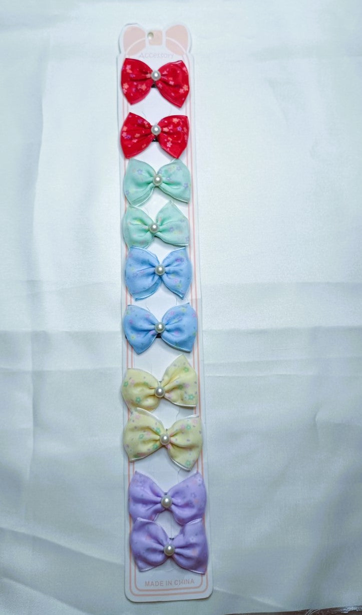 Cute Pearl Bow Hair Alligator Clip Set of 2 for Girls SS-61