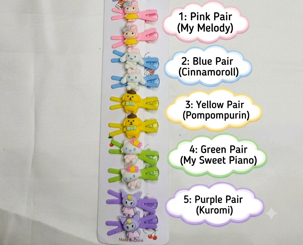Cute Cartoon Character Snap Hair Clips – Pack of 2 SS-37