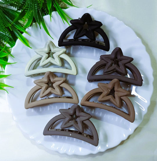trendy matte star hair claw clips SS-18
