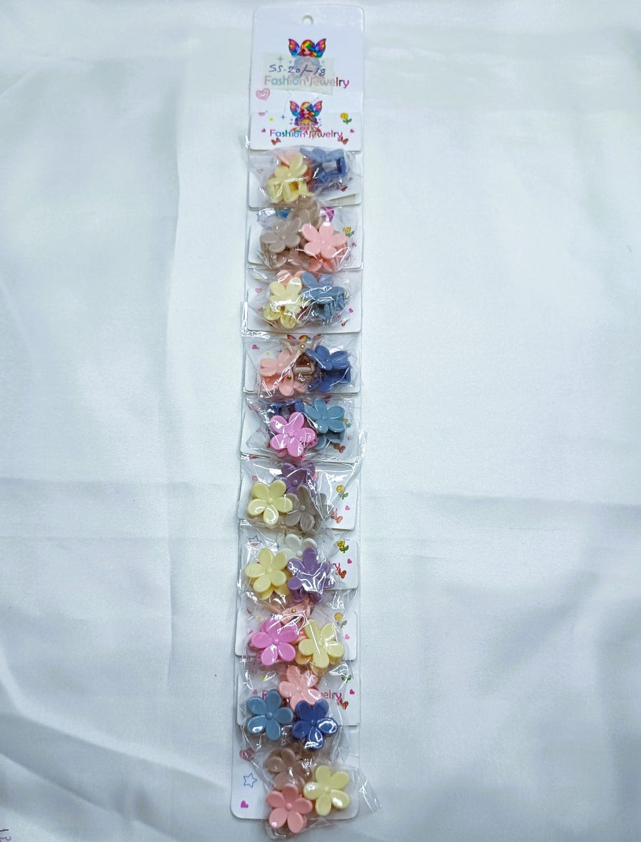 Classic women 3 flowers small hair claw clips SS-20