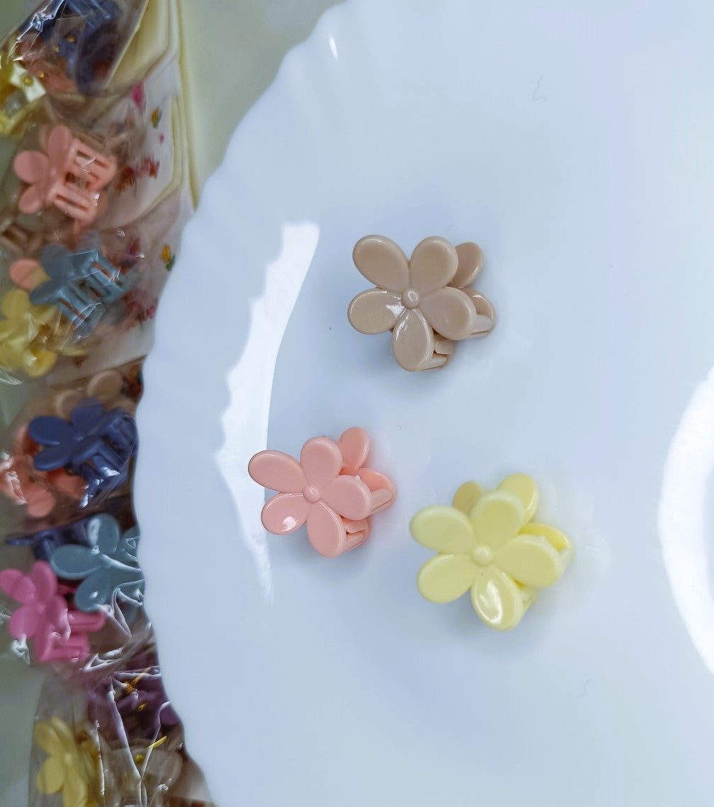 Classic women 3 flowers small hair claw clips SS-20
