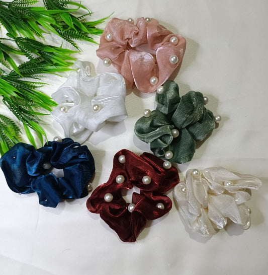 Trendy korean beads scrunchies SS-28