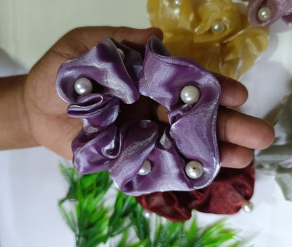 Trendy korean beads scrunchies SS-28