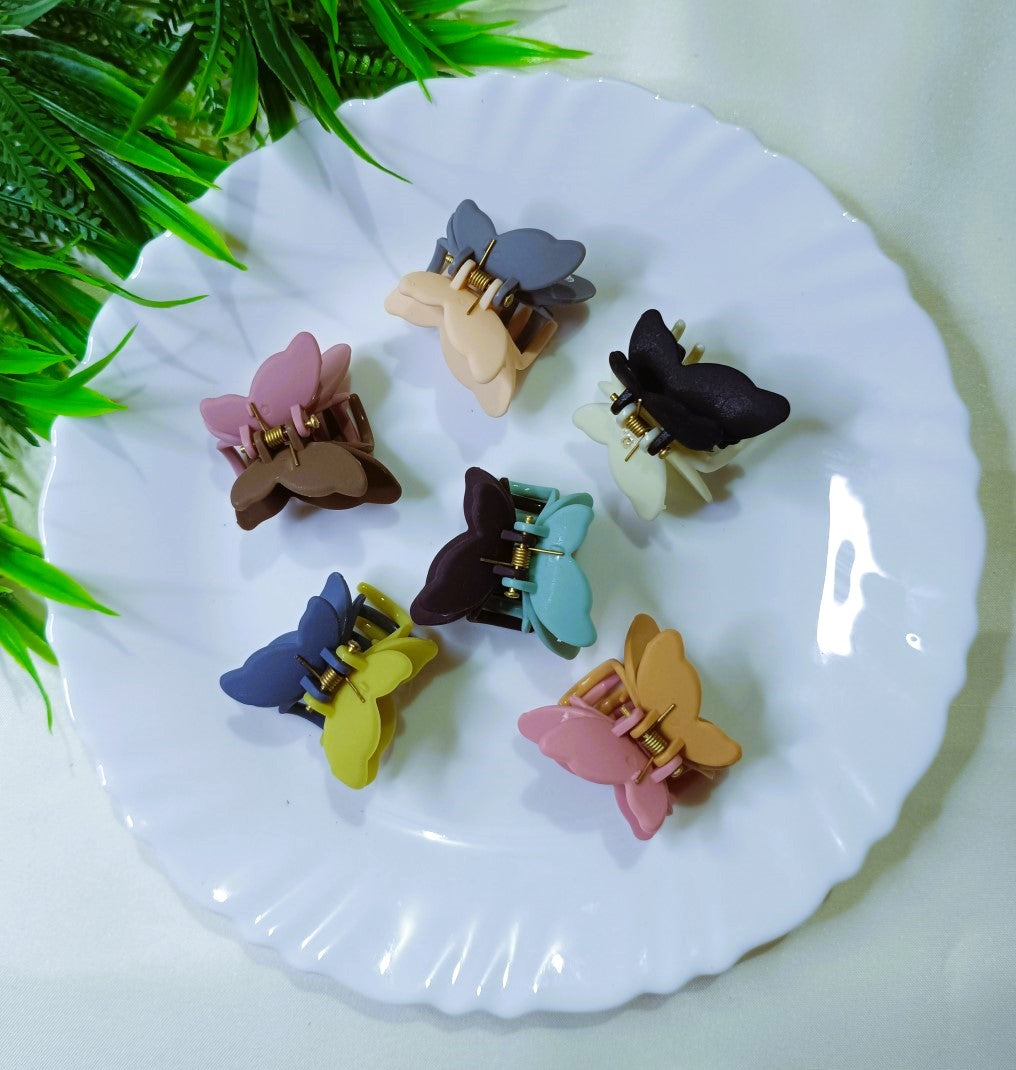 Double shaded butterfly mat finished hair claw clips SS-03