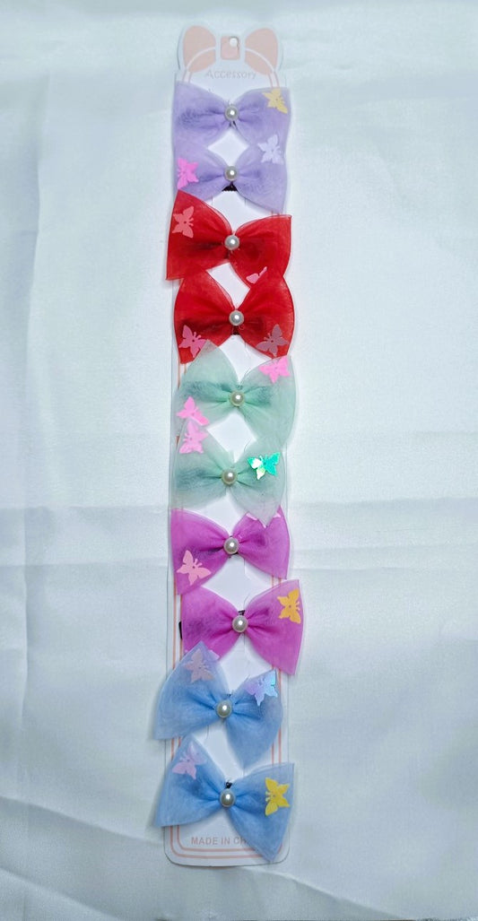 Elegant Butterfly Organza Bow Hair Clips – Pack of 2 SS-38