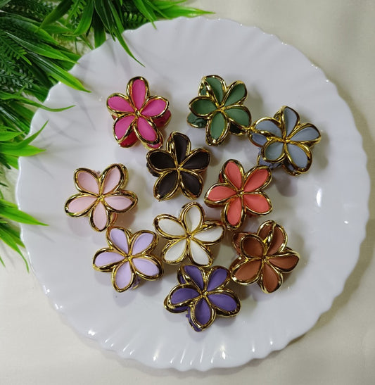 Korean style pastel shades flower hair claw clips SS-05
