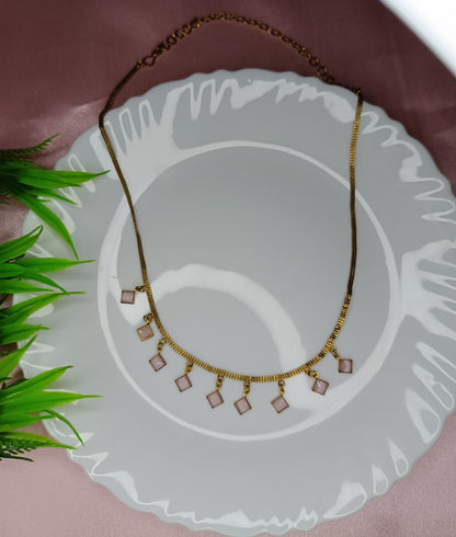 Elegant Gold-Tone Peach Charm Necklace for Women SS-54
