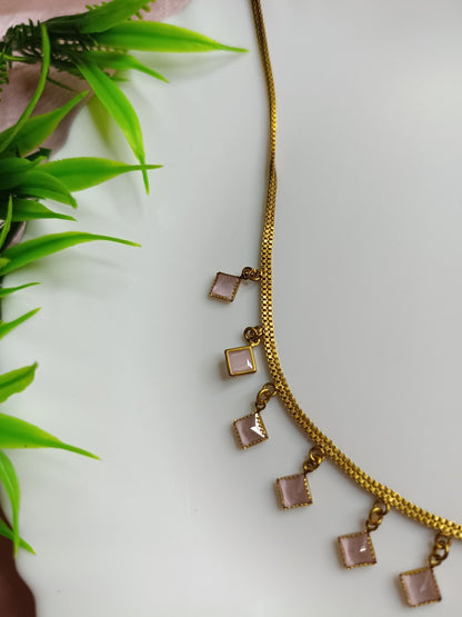 Elegant Gold-Tone Peach Charm Necklace for Women SS-54