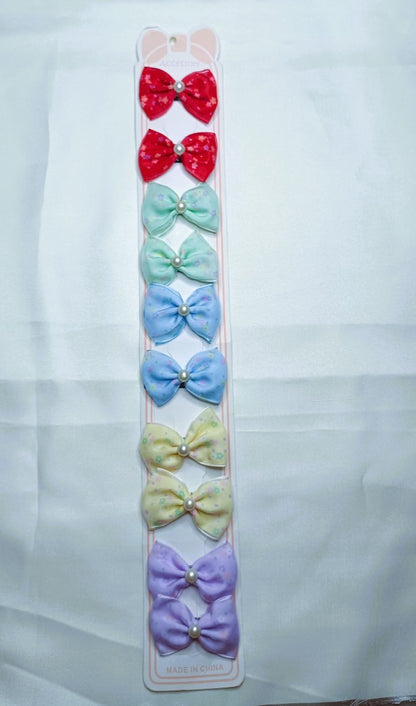 Cute Pearl Bow Hair Alligator Clip Set of 2 for Girls SS-61