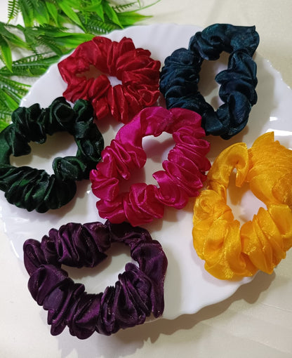 Trendy elegant shiny colour scrunchies SS-63