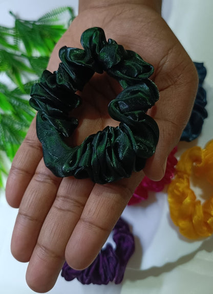 Trendy elegant shiny colour scrunchies SS-63