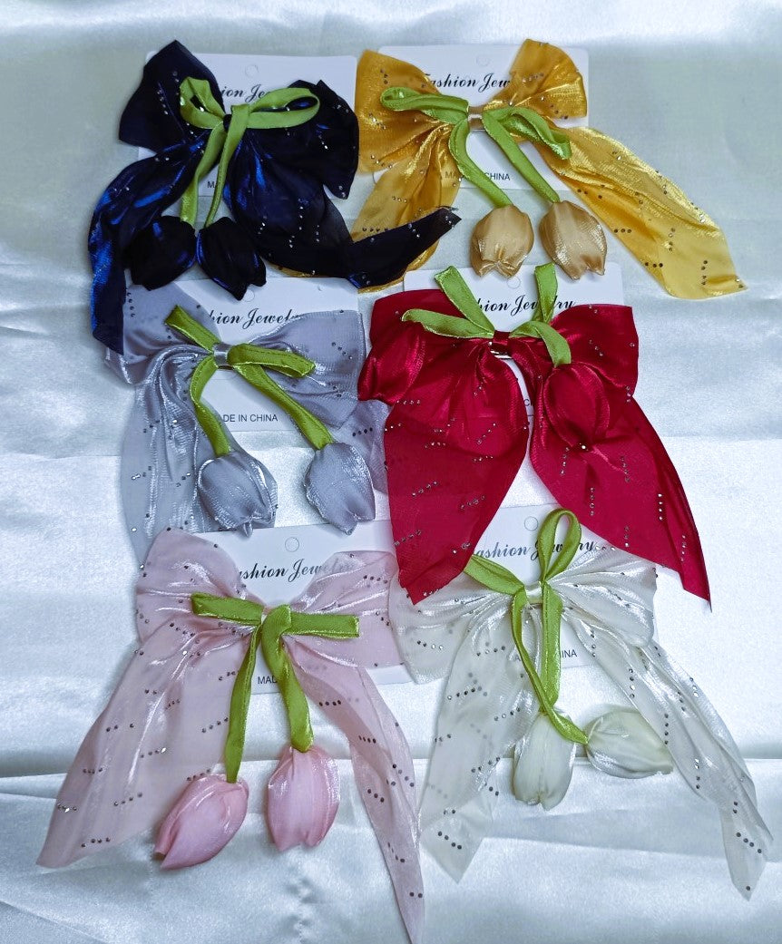 Premium Tulip Long Tail Bow Hair Clip for Girls & Women SS-69