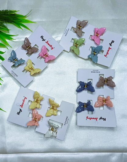 Pastel Butterfly Mini Hair Claw Clips Set for Girls & Women SS-71