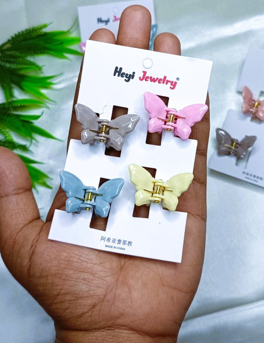 Pastel Butterfly Mini Hair Claw Clips Set for Girls & Women SS-71