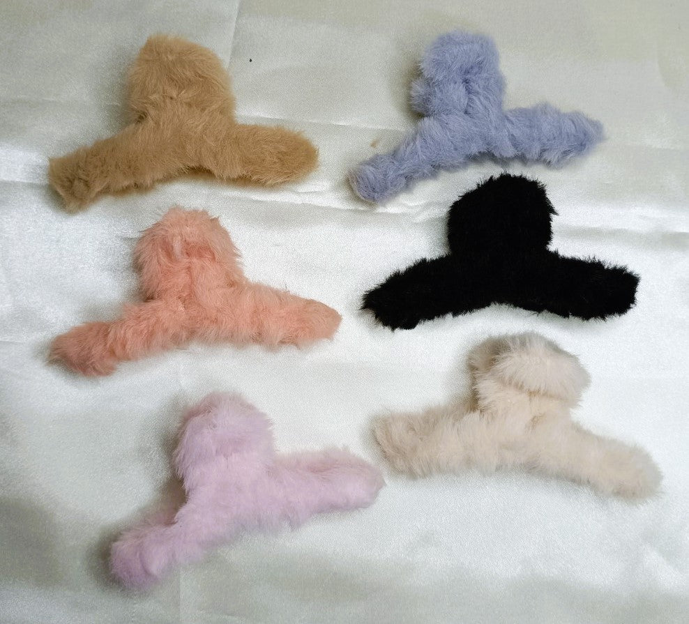 Fluffy Faux Fur Hair Claw Clip SS-82