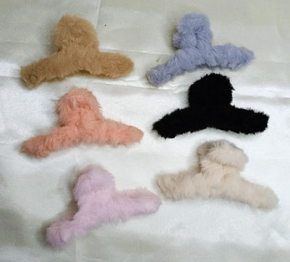 Fluffy Faux Fur Hair Claw Clip SS-82