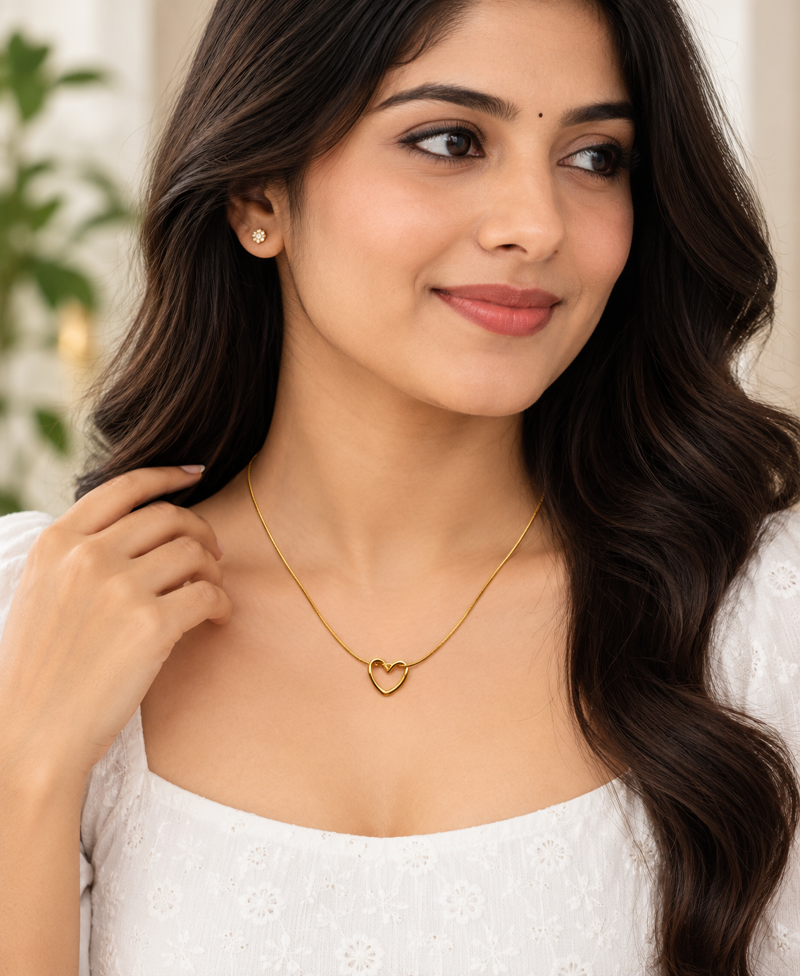 TRENDY Anti Turnish Heart Chain SS-50