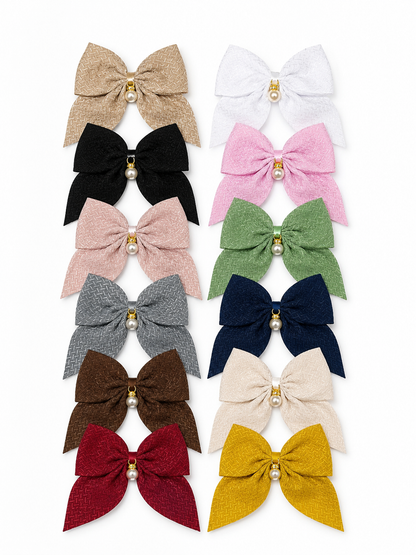 Bow with hanging pedant Alligator clip SS-60