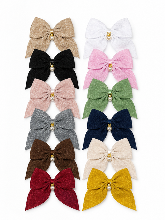 Bow with hanging pedant Alligator clip SS-60