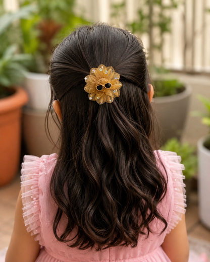 Cute Mesh Flower Hair Clips with Sunglasses Design SS-39