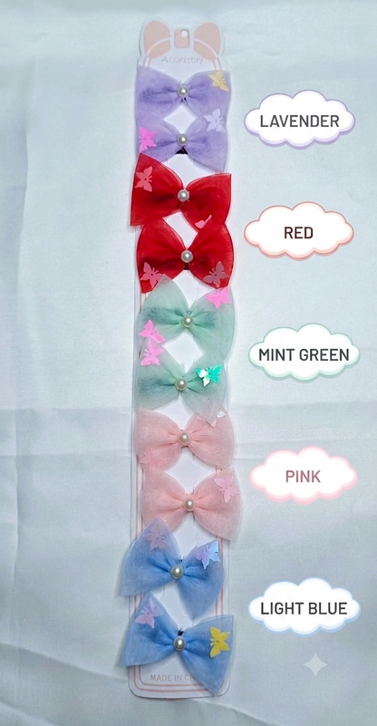 Elegant Butterfly Organza Bow Hair Clips – Pack of 2 SS-38