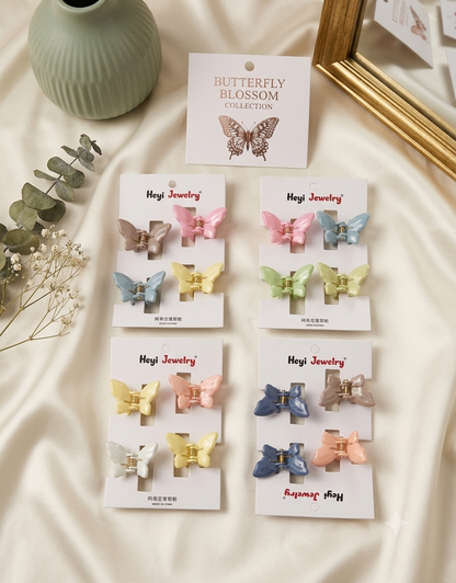 Pastel Butterfly Mini Hair Claw Clips Set for Girls & Women SS-71