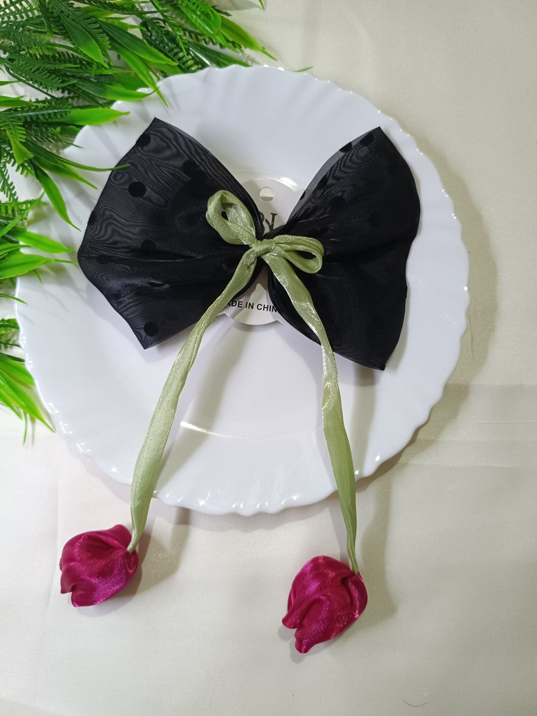 Trendy Tulip Bow Alligator clips SS-33