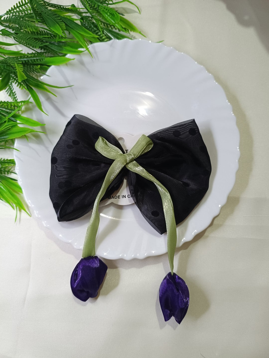 Trendy Tulip Bow Alligator clips SS-33
