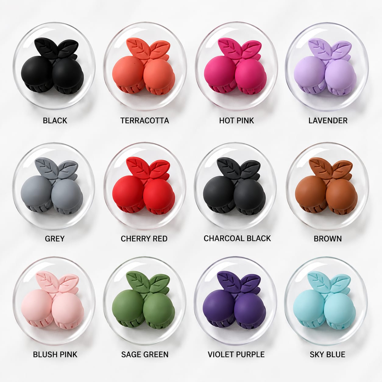 Cute cherry mat finished hair claw clips SS-04